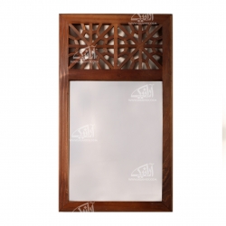 آینه چوبی‏ گره چینی‏  ‏‏رنگ ‏قهوه ای‏ طرح ‏سنتی‏ مدل 1509700005