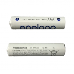 باتری نیم قلمی قابل شارژ تلفن بی سیم پاناسونیک مدل eneloop/BK-4MCCE(HR03) بسته 2 عددی