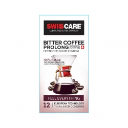 کاندوم سوئیس کر مدل Bitter Coffee prolong بسته 12 عددی