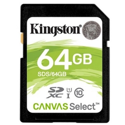 کارت حافظه SDXC کینگستون مدل CANVAS Select کلاس 10 استانداردUHS-I U1سرعت 80MBps ظرفیت 64 گیگابایت