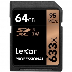 کارت حافظه SDXC لکسار مدل Professional استاندارد UHS-I U1 سرعت 95MBps 633X ظرفیت 64 گیگابایت