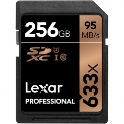 کارت حافظه SDXC لکسار مدل Professional کلاس 10 استاندارد UHS-I U3 سرعت 95MBps ظرفیت 256 گیگابایت