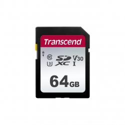 کارت حافظه SDXC ترنسند مدل 300S کلاس 10 استاندارد  C10, U3, V30 سرعت 95MBps ظرفیت 64 گیگابایت