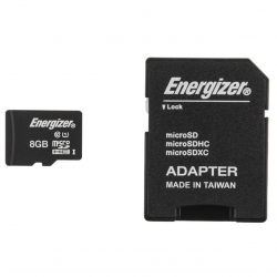 کارت حافظه microSDHC انرجایزر مدل Hightech کلاس 10 استاندارد UHS-I U1 سرعت 40MBps همراه با آداپتور SD ظرفیت 8 گیگابایت