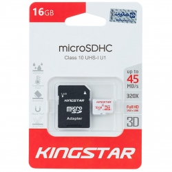 کارت حافظه microSDHC کینگ استار کلاس 10 استاندارد UHS-I U1 سرعت 45MBps همراه با آداپتور SD ظرفیت 16 گیگابایت