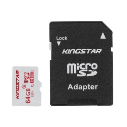 کارت حافظه microSDHC کینگ استار کلاس 10 استاندارد UHS-I U1 سرعت 45MBps ظرفیت 64 گیگابایت به همراه آداپتور sd