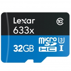 کارت حافظه microSDHC لکسار مدل High-Performance کلاس 10 استاندارد UHS-I U3 سرعت 633X همراه با ریدر USB 3.0 ظرفیت 32 گیگابایت