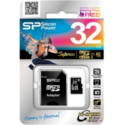 کارت حافظه microSDHC سیلیکون پاور مدل Superior کلاس 10 استاندارد UHS-I U1 سرعت 90MBps همراه با آداپتور SD ظرفیت 32 گیگابایت