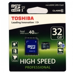 کارت حافظه microSDHC توشیبا مدل High Speed Professional کلاس 10 استاندارد UHS-I U1 سرعت 40MBps ظرفیت 32 گیگابایت