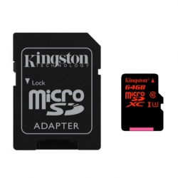 کارت حافظه microSDXC کینگستون کلاس 10 استاندارد UHS-I U3 سرعت 90MBps ظرفیت 64 گیگابایت به همراه آداپتور SD