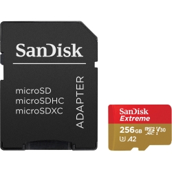 کارت حافظه microSDXC سن دیسک مدل Extreme کلاس A2 استاندارد UHS-I U3 سرعت 160MBps ظرفیت 256 گیگابایت به همراه آداپتور SD