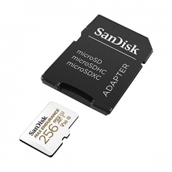 کارت حافظه microSDXC سن دیسک مدل High Endurance کلاس A1 استاندارد UHS-I U3 سرعت 100MBs ظرفیت 256 گیگابایت به همراه آداپتور SD