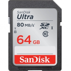 کارت حافظه microSDXC سن دیسک مدل Ultra UHS-I SDHC کلاس 10 استاندارد UHS-I U3 سرعت 80MBs ظرفیت 64 گیگابایت