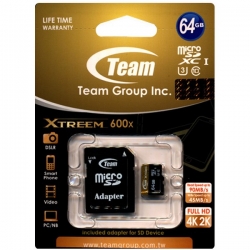 کارت حافظه microSDXC تیم گروپ مدل Xtreem کلاس 10 استاندارد UHS-I U3 سرعت 90MBps 600X ظرفیت 64 گیگابایت