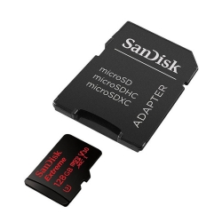 کارت حافظه microSD سن دیسک مدل Extreme  کلاس 10 سرعت 100MBps ظرفیت 128 گیگابایت به همراه آداپتور SD