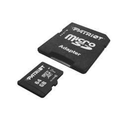 کارت حافظه میکرو اس دی پتریوت سری LX سرعت 85MB/s ظرفیت 64 گیگابایت همراه با آداپتور