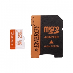 کارت حافظه‌ microSDXC اکس-انرژی مدل IP22 کلاس 10 استاندارد UHS-I U1 سرعت 80MBps ظرفیت 256 گیگابایت به همراه آداپتور SD