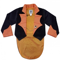 کت تک پسرانه ساتوبلو مدل هالوین طرح اسکلت رنگ نارنجی