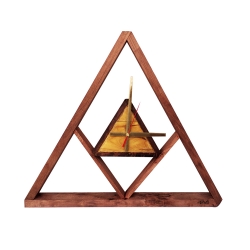 ساعت دیواری چوبی بامس هنر پارسه مدل مثلث