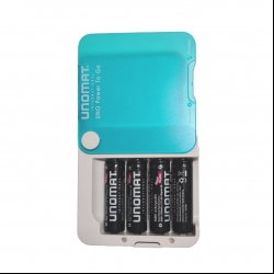 شارژر باتری یونومات مدل UNOMAXX به همراه 4 عدد باتری قلمی