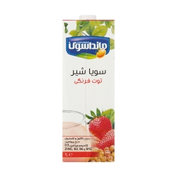 شیر سویا مانداسوی با طعم توت فرنگی – 1 لیتر