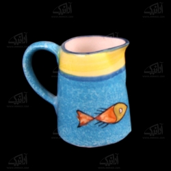سس خوری سفالی‏ نقاشی زیر لعابی‏ ‏رنگارنگ‏ طرح ‏ماهی‏ مدل 1015400001