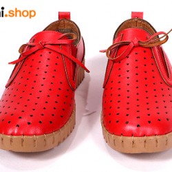 کفش دخترانه پاپیونی پانچی قرمز